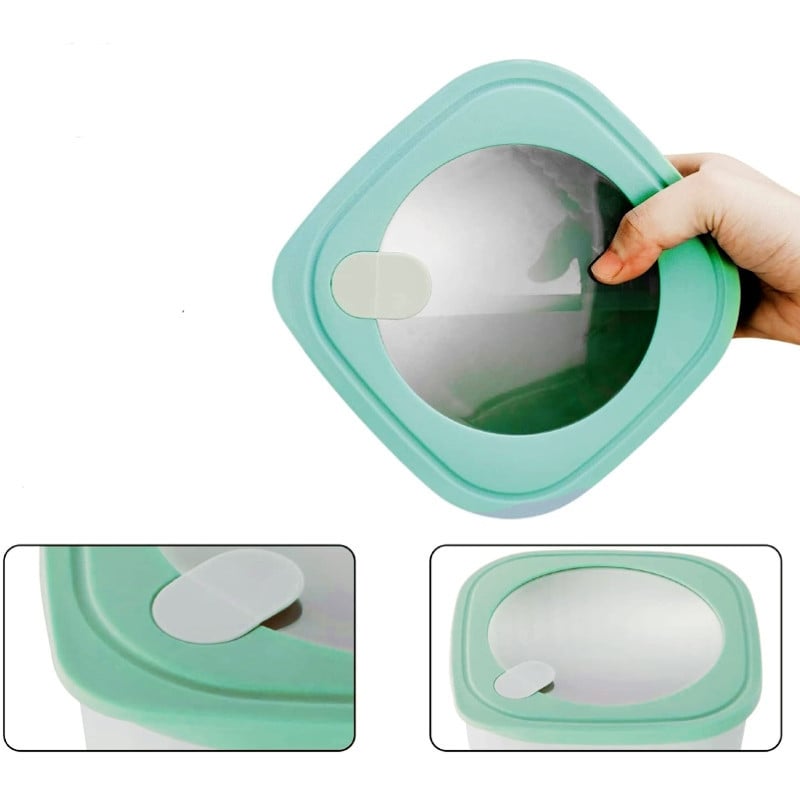 Pojemniki kwadratowe lunchbox MG Home Misto zestaw 4 sztuk hermetyczne 2500/1500/960/520 ml szare