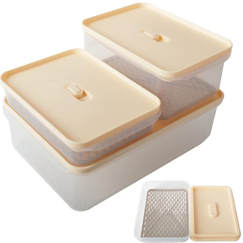 Pojemniki prostokątne lunchbox MG Home Misto z podkładką zestaw 3 sztuki hermetyczne 4400/2200/1000 ml brzoskwiniowe