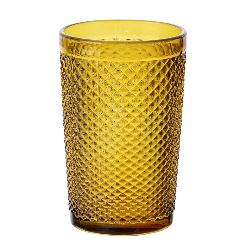 Szklanki do wody 340 ml wysoke Florina Alexis Amber bursztynowe złote zestaw 6 sztuk