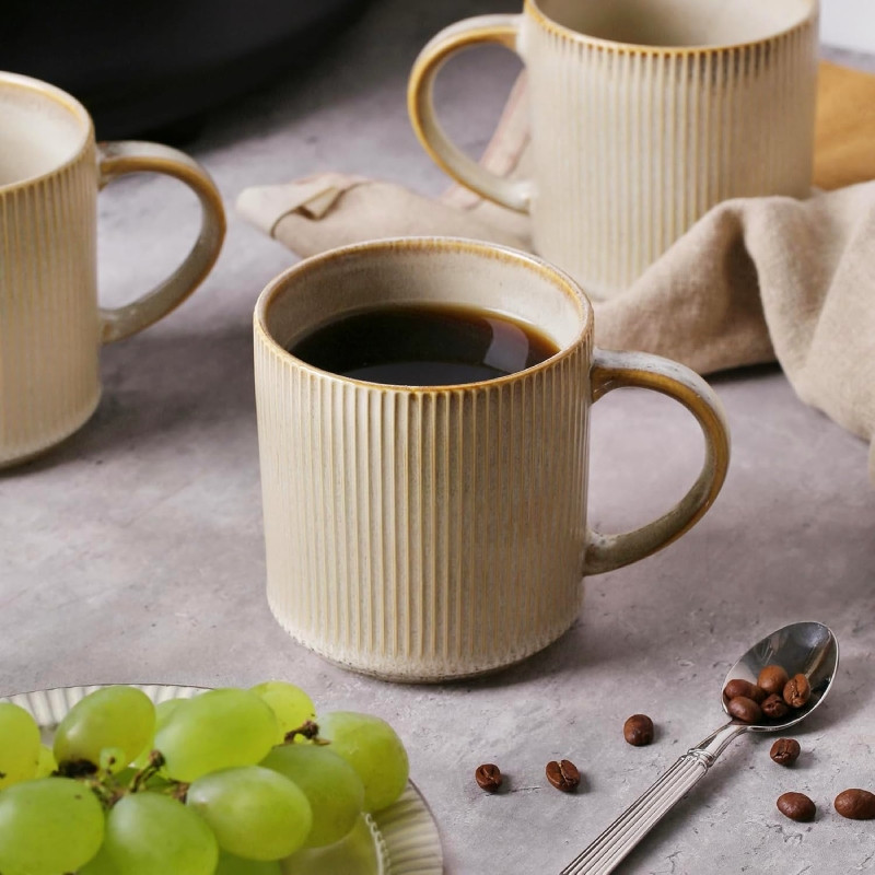 Serwis obiadowy porcelanowy GierekHoff Evie 30 elementów z salaterkami i kubkami zestaw talerzy dla 6 osób retro 1211