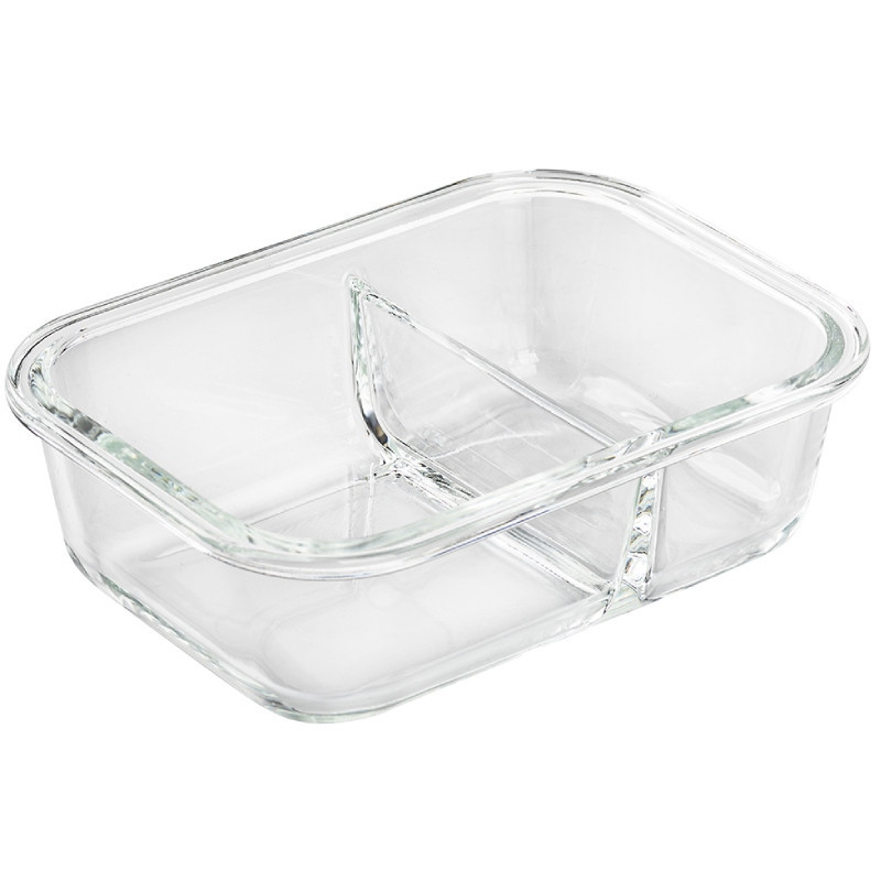Pojemnik szklany dzielony dwukomorowy Florina Frigo 600 ml prostokątny lunchbox hermetyczny