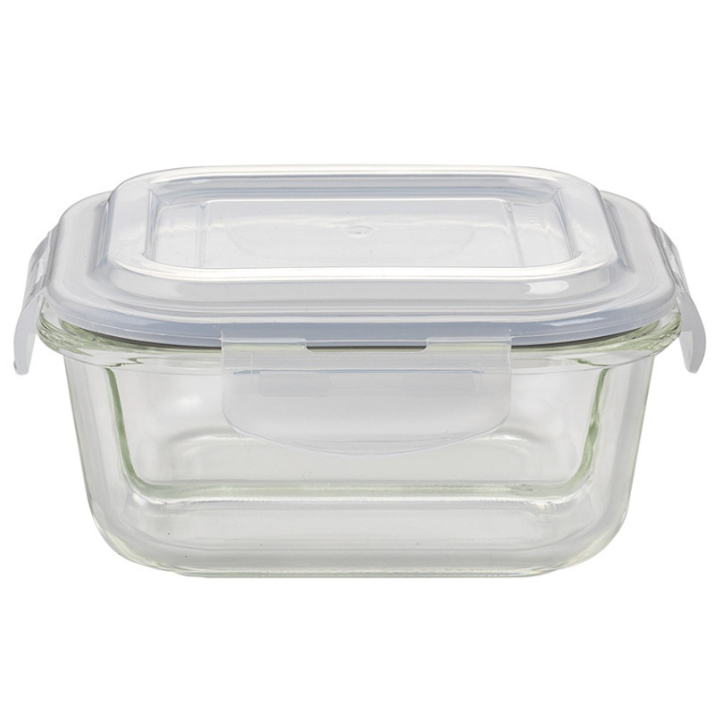 Pojemniki szklane dzielone dwukomorowe Florina Frigo 750 ml zestaw 3 sztuki kwadratowe lunchbox hermetyczne