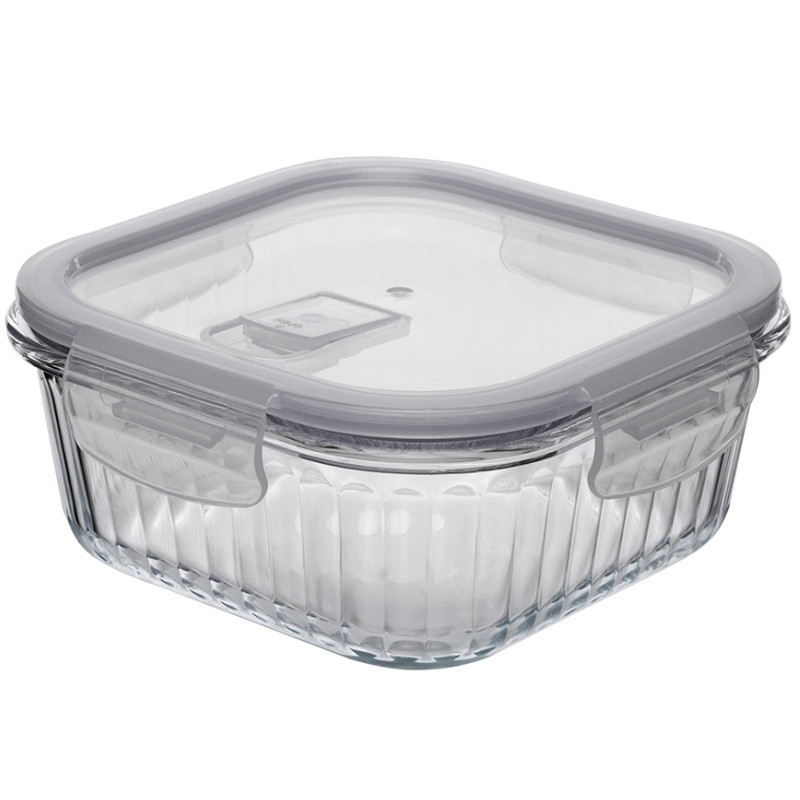 Pojemniki szklane ryflowane Florina Mariet lunchbox zestaw 7 sztuk żaroodporne hermetyczne