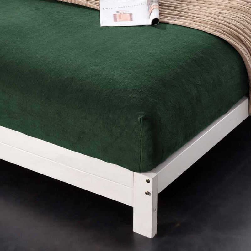 Prześcieradło z gumką "miś" 90x200 grube butelkowa zieleń Cotton World 2380