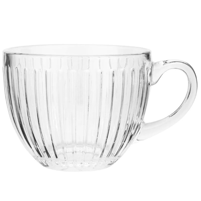 Kubki ryflowane 460 ml Altom Venus duże filiżanki do kawy i herbaty szklane zestaw 6 sztuk