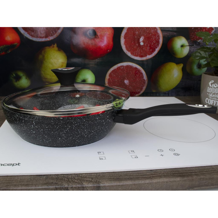 Patelnia Klausberg KB 7295 Granitowa indukcyjna z pokrywką 24 cm Patelnia Klausberg KB 7295 Granitowa indukcyjna z pokrywką 24 cm