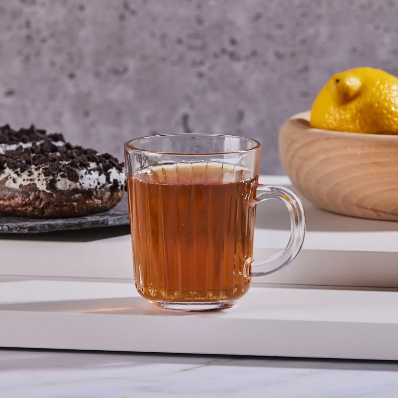 Kubki ryflowane 230 ml Altom Venus do kawy i herbaty szklane zestaw 6 sztuk