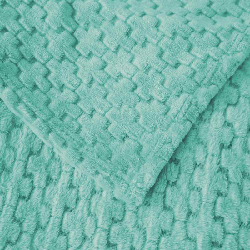 Koc 200x220 cm mikrofibra Cotton World miękki ciepły pled narzuta na łóżko niebiesko-zielony KHT-59