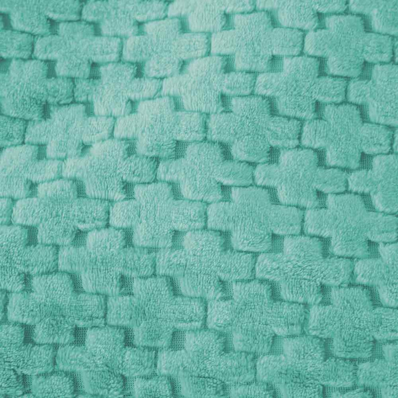 Koc 200x220 cm mikrofibra Cotton World miękki ciepły pled narzuta na łóżko niebiesko-zielony KHT-59