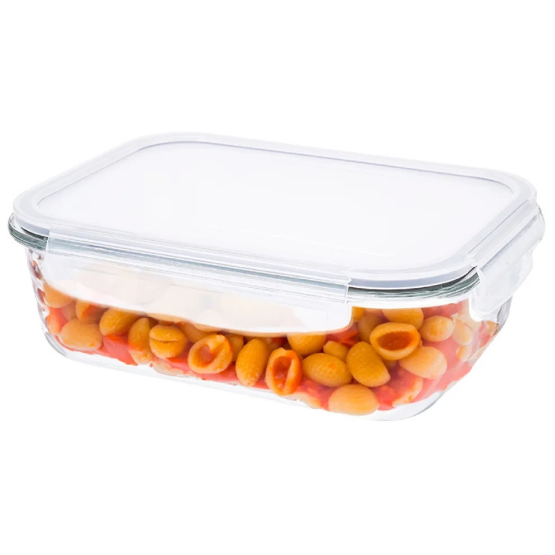Pojemniki szklane 1040 ml prostokątne lunchbox Florina Frigo zestaw 3 sztuki żaroodporne hermetyczne