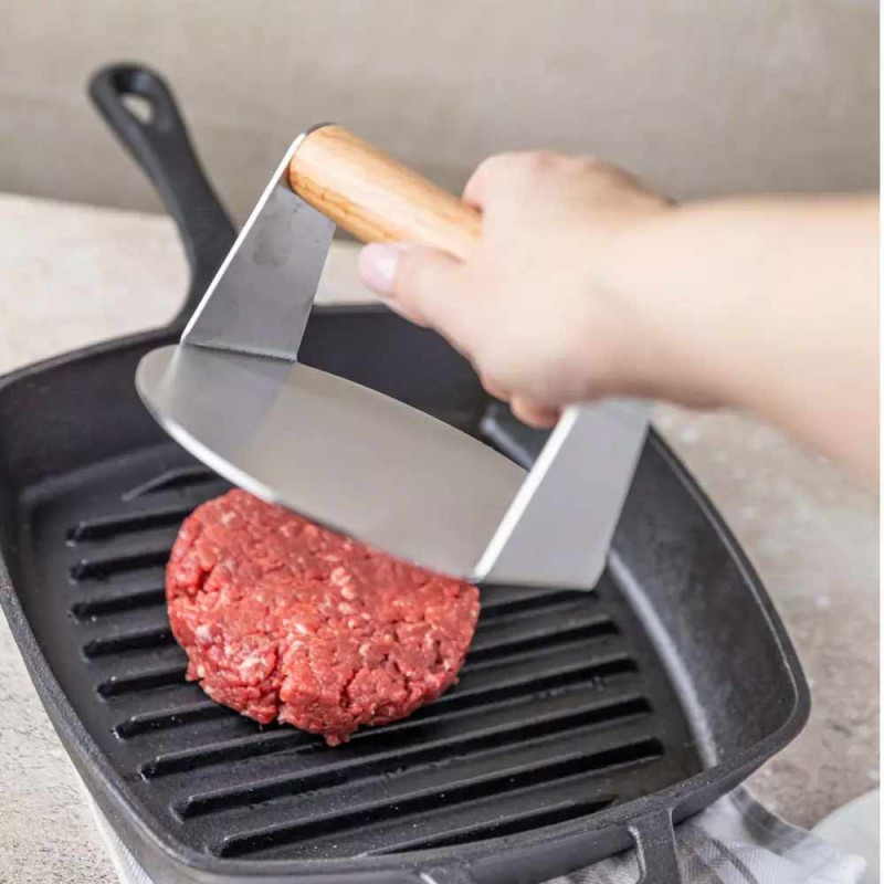 Praska stalowa do mięsa na hamburgery 14 cm prasa dociskowa Kinghoff KH 1878
