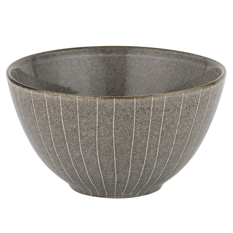 Serwis obiadowy porcelanowy Florina Stripes Gray 18 elementów zestaw talerzy dla 6 osób szare