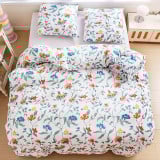 Pościel 200x220 bawełna satynowa dwustronna GierekHoff gruba 3 części GH 3068 kwiatki