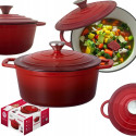 Garnek żeliwny emaliowany 2.1 L MG Home Infinito kociołek czerwony 20 cm