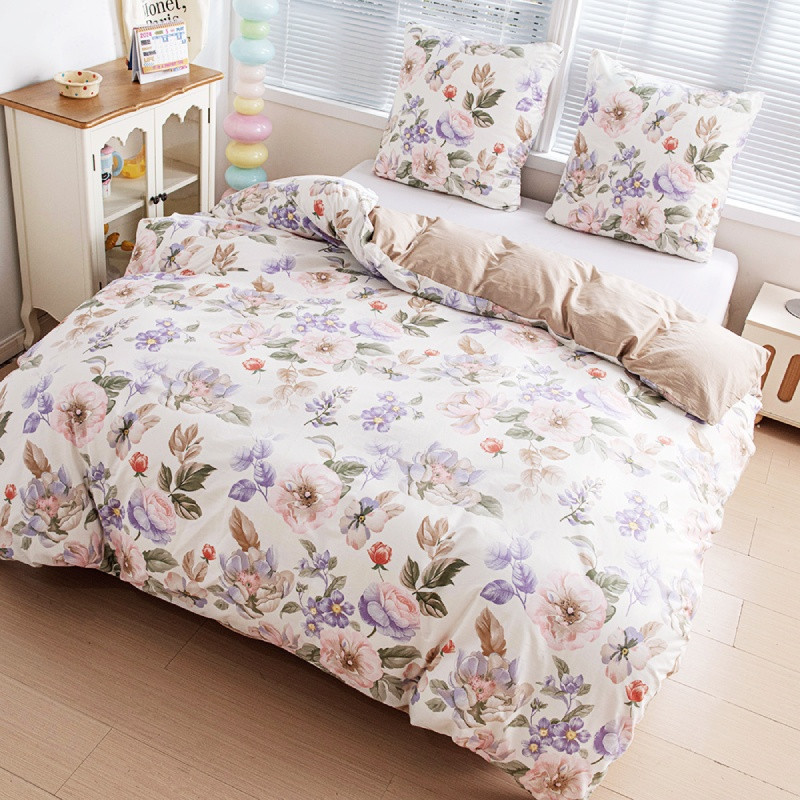 Pościel 200x220 bawełna 100% dwustronna GierekHoff Cotton bardzo gruba 3 części GH 3900 róże