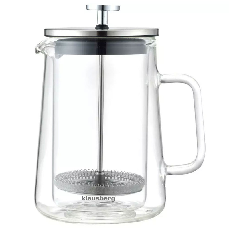 Szklany zaparzacz TERMICZNY tłokowy do herbaty kawy ziół 350 ml Klausberg KB 7684