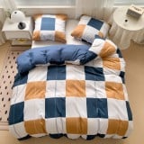 Pościel 200x220 bawełna satynowa dwustronna GierekHoff gruba 3 części GH 3074 kwadraty