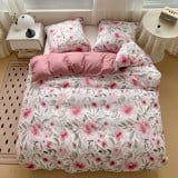 Pościel 140x200 bawełna satynowa dwustronna GierekHoff gruba 2 części GH 3077 róże