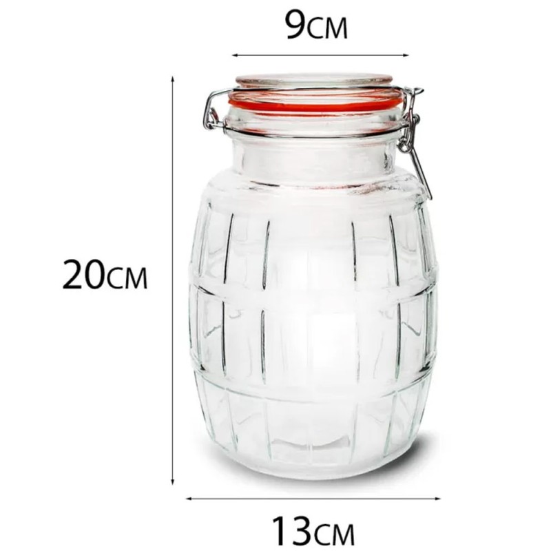 Słój szklany z klamrą 1700 ml słoik hermetyczny z uszczelką do przetworów Tragar 44025