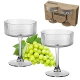 Kieliszki do wina 300 ml szklo ryflowane komplet 2 sztuki Florina Felicia