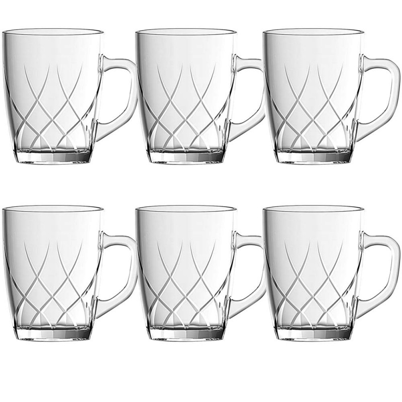 Kubki szklane 280 ml komplet szklanek zestaw 6 sztuk Corda Florina