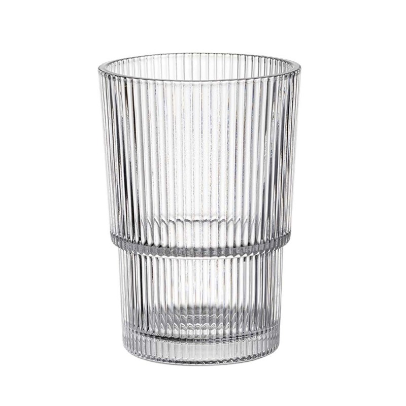 Szklanki do wody 420 ml wysokie zestaw 6 sztuk napoje szkło ryflowane Baltico Florina