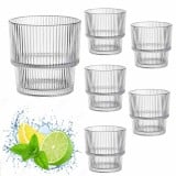 Szklanki do wody 330 ml niskie zestaw 6 sztuk napoje szkło ryflowane Baltico Florina