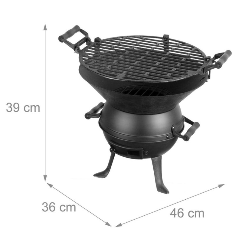 Grill żeliwny przenośny z misą paleniskową ogrodowy Brunbeste BR 2645