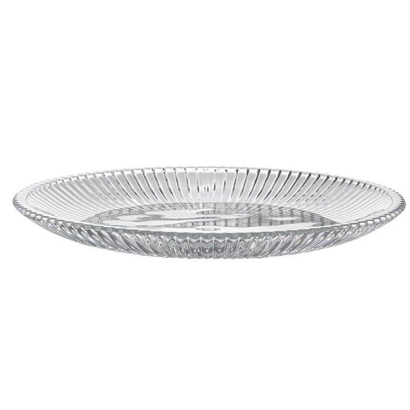 Talerzyki deserowe 20 cm i patera 25 cm szklane Florina Rimini zestaw 7 sztuk spodek na ciasto deser