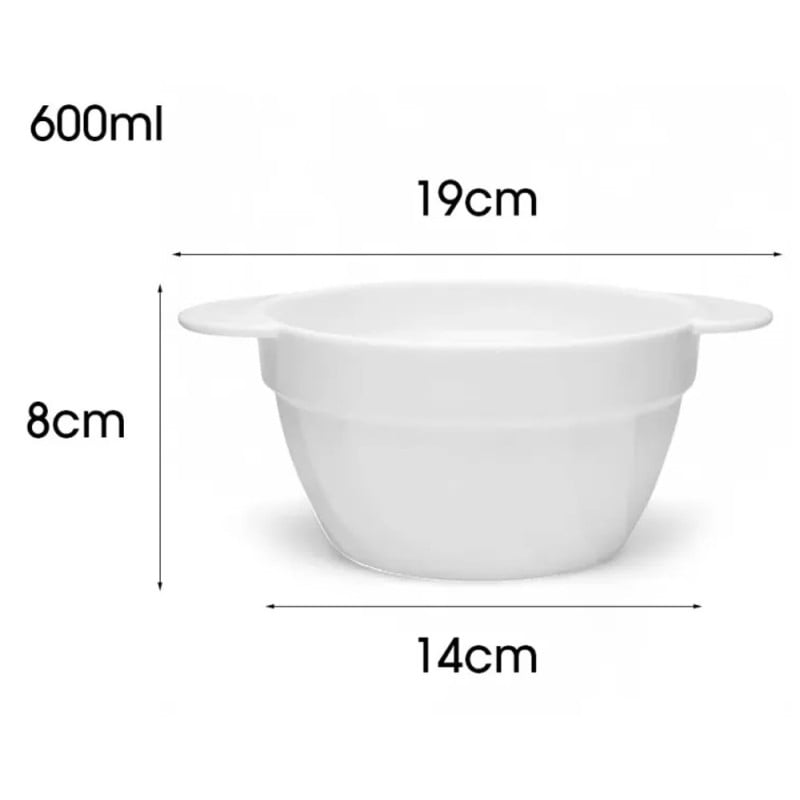 Bulionówka biała 600 ml zestaw 6 sztuk flaczarka szklana miseczka 19 cm salaterka Tragar 44099
