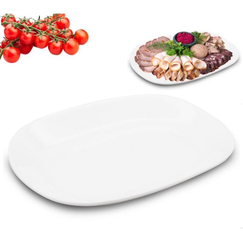 Półmisek duży prostokątny talerz biały 30x22 cm do serwowania wędlin Tragar Modern