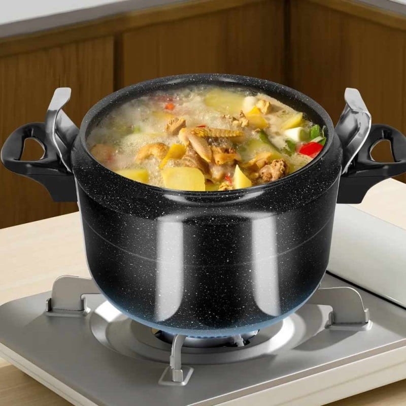 Szybkowar 15 L garnek ciśnieniowy aluminiowy emaliowany czarny marmur Scheffler