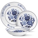 Serwis obiadowy porcelanowy MG Home Sintra 18 elementów zestaw talerzy dla 6 osób kwiaty