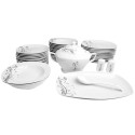 Serwis obiadowy porcelana 43 elementy komplet na 12 osób biały + dodatki Violet VC 460