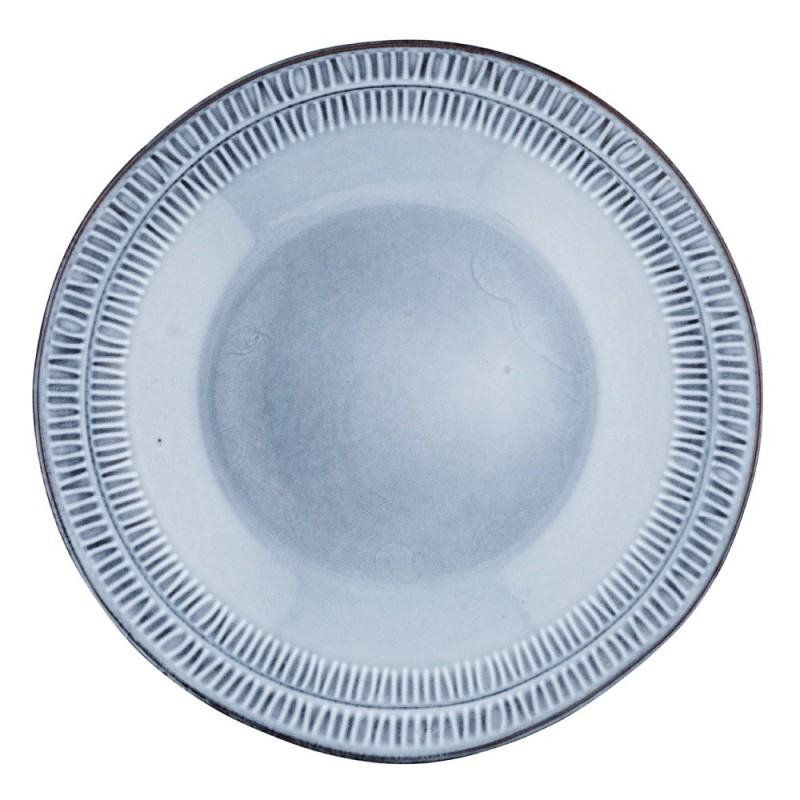Serwis obiadowy porcelanowy Florina Almond Blue 18 elementów zestaw talerzy dla 6 osób niebieskie
