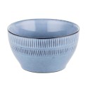 Salaterka porcelanowa 11 cm Florina Almond Blue niebieska prążkowana