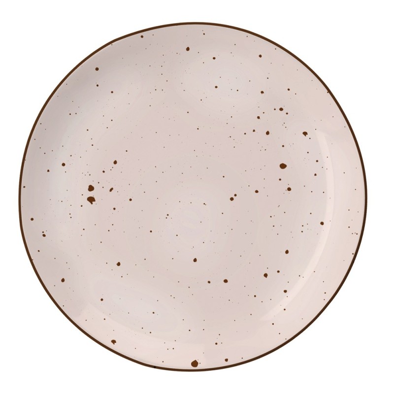 Serwis obiadowy porcelanowy MG Home Gemma Pink 12 elementów zestaw talerzy dla 4 osób różowych nakrapiane