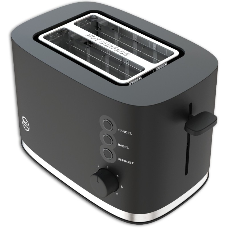 Toster elektryczny 870W do pieczywa opiekacz 4w1 MG Home czarny 6 poziomów bajgle rozmrażanie podgrzewanie tacka