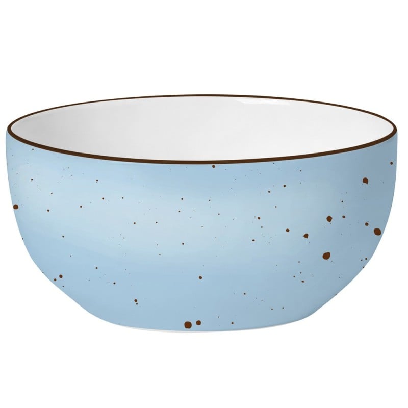 Serwis obiadowy 36 elementów porcelanowy MG Home Gemma Blue zestaw talerzy dla 12 osób niebieskie nakrapiane