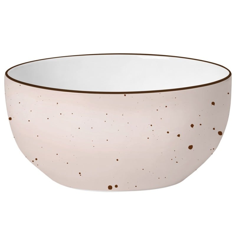 Serwis obiadowy 36 elementów porcelanowy MG Home Gemma Pink zestaw talerzy dla 12 osób różowych nakrapiane