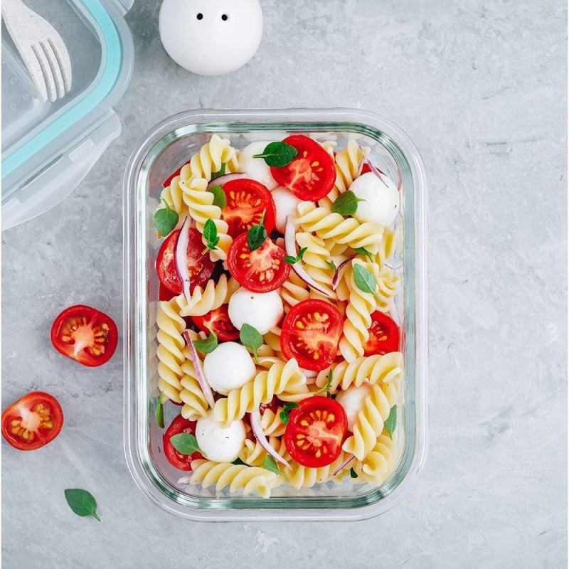 Pojemniki szklane 1040 ml prostokątne lunchbox GierekHoff Corio zestaw 3 sztuki żaroodporne hermetyczne GH 1109