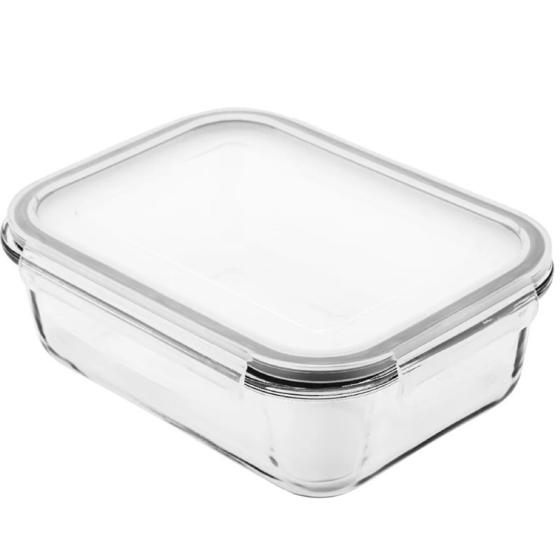 Pojemniki szklane 1040 ml prostokątne lunchbox GierekHoff Corio zestaw 3 sztuki żaroodporne hermetyczne GH 1109