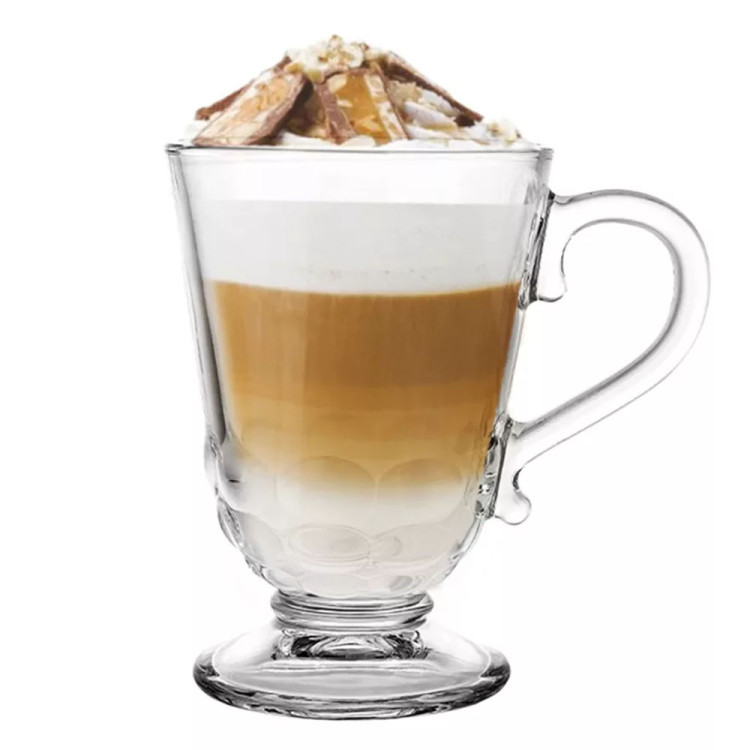 Szklanki z uchem 320 ml Altom Siena Korale kubki do herbaty kawy latte macchiato komplet 6 sztuk z łyżeczkami