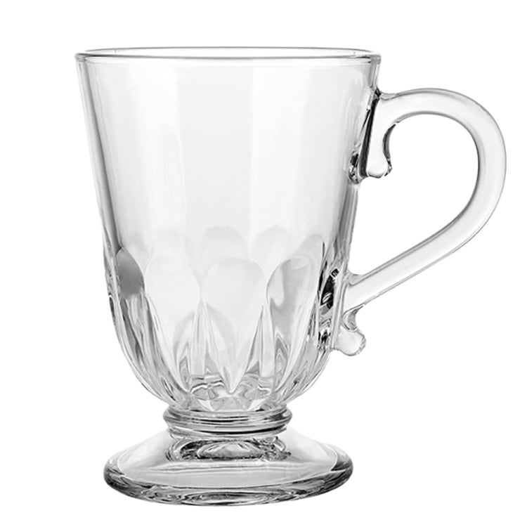 Szklanki z uchem 320 ml Altom Siena Pawie Pióro kubki do herbaty kawy latte macchiato komplet 6 sztuk z łyżeczkami