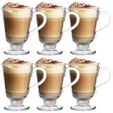 Kubki szklane 320 ml szklanki na stopce zestaw 6 szklanek Altom Siena Perełki