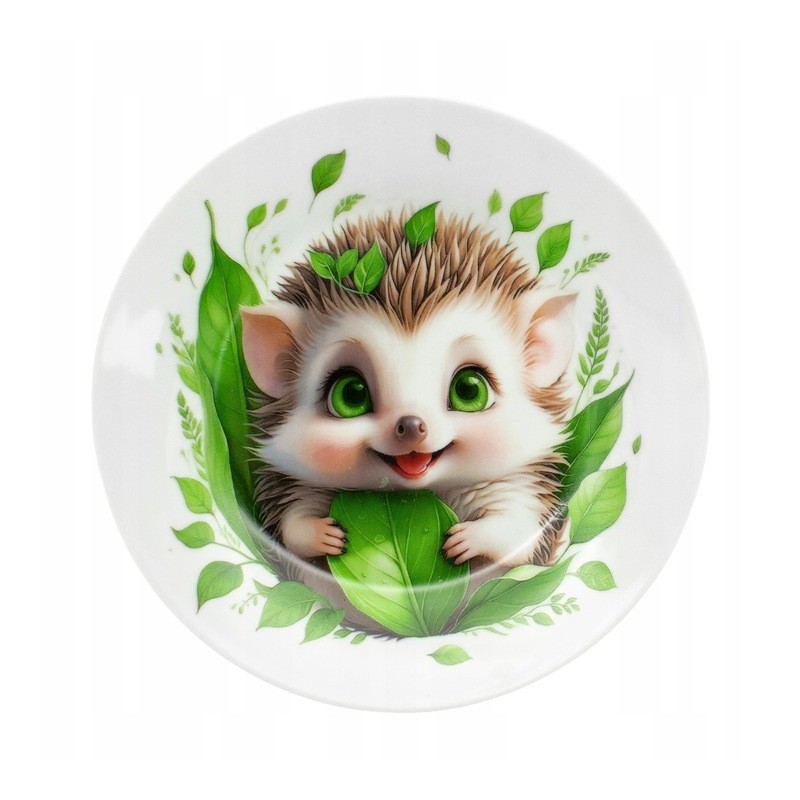 Zestaw obiadowy porcelana dla dzieci Bella Fiore 4 elementy Jeżyk kubek talerzyk miseczka kieliszek na jajko