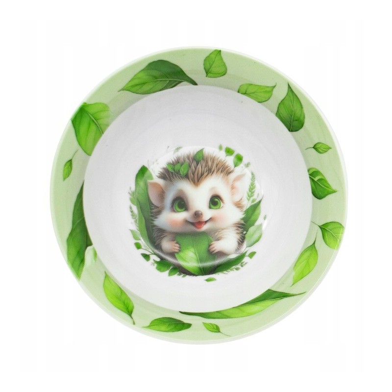 Zestaw obiadowy porcelana dla dzieci Bella Fiore 4 elementy Jeżyk kubek talerzyk miseczka kieliszek na jajko