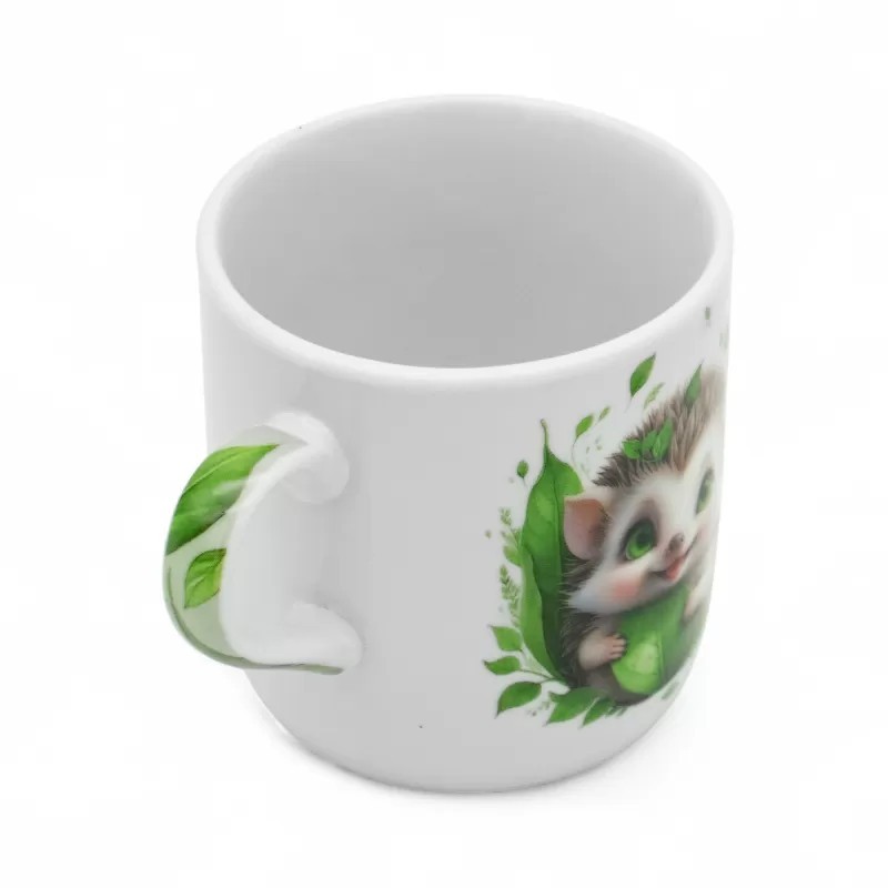 Zestaw obiadowy porcelana dla dzieci Bella Fiore 4 elementy Jeżyk kubek talerzyk miseczka kieliszek na jajko