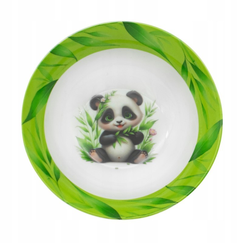 Zestaw obiadowy porcelana dla dzieci Bella Fiore 4 elementy Panda kubek talerzyk miseczka kieliszek na jajko