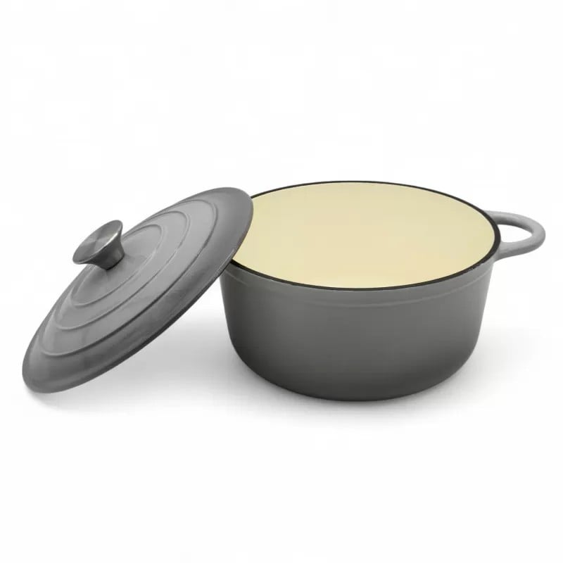 Garnek żeliwny emaliowany 2.5 L MeyerHoff kociołek szary 22 cm